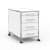 Rollcontainer - Design 80cm - 4 Schubladen (AHR) - Holz - Dekor Weiss