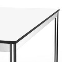 Schreibtisch Konferenztisch VST1 - 60 x 60 cm 16mm Weiss ABS Weiss Ohne Kabeldurchlass