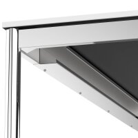 Schreibtisch Konferenztisch VST1 - 60 x 60 cm 16mm Weiss ABS Schwarz Ohne Kabeldurchlass