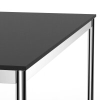 Schreibtisch 60 x 60 cm 16mm Tischplatte Schwarz ABS Weiss Ohne Kabeldurchlass