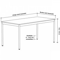 Schreibtisch 60 x 60 cm 16mm Tischplatte Schwarz ABS Weiss Ohne Kabeldurchlass