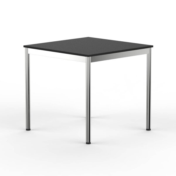 Schreibtisch Konferenztisch VST1 - 70 x 70 cm 16mm Schwarz ABS Lichtgrau Ohne Kabeldurchlass