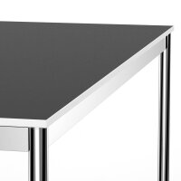 Schreibtisch Konferenztisch VST1 - 70 x 70 cm 16mm Schwarz ABS Lichtgrau Ohne Kabeldurchlass