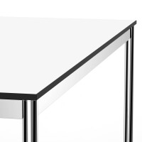 Schreibtisch Konferenztisch VST1 - 75 x 75 cm 16mm Weiss ABS Lichtgrau Ohne Kabeldurchlass