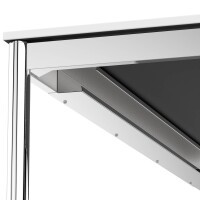 Schreibtisch Konferenztisch VST1 - 75 x 75 cm 16mm Weiss ABS Lichtgrau Ohne Kabeldurchlass