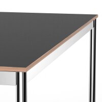 Schreibtisch Konferenztisch VST1 - 75 x 75 cm 16mm Schwarz ABS Schwarz Ohne Kabeldurchlass