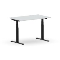 Elektrischer Schreibtisch VES1 - 120 x 75 cm 16mm Tischplatte Lichtgrau ABS Lichtgrau Gestell Schwarz Ohne Kabeldurchlass