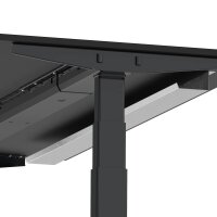 Elektrischer Schreibtisch VES1 - 120 x 80 cm 16mm Tischplatte Schwarz ABS Weiss Gestell Schwarz Ohne Kabeldurchlass Ohne Kabelkanal