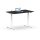 Elektrischer Schreibtisch VES1 - 120 x 80 cm 16mm Tischplatte Schwarz ABS Schwarz Gestell Weiss Ohne Kabeldurchlass Ohne Kabelkanal