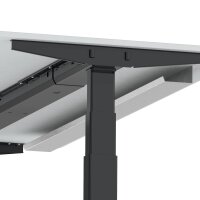 Elektrischer Schreibtisch VES1 - 120 x 90 cm 16mm Tischplatte Lichtgrau ABS Schwarz Gestell Schwarz Ohne Kabeldurchlass Ohne Kabelkanal