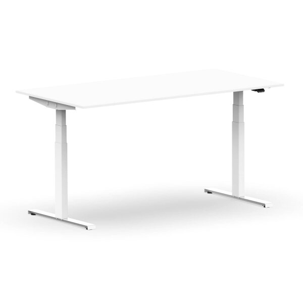 Elektrischer Schreibtisch VES1 - 150 x 75 cm 16mm Tischplatte Weiss ABS Weiss Gestell Weiss Ohne Kabeldurchlass Ohne Kabelkanal