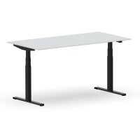 Elektrischer Schreibtisch VES1 - 150 x 75 cm 16mm Tischplatte Lichtgrau ABS Schwarz Gestell Schwarz Ohne Kabeldurchlass Ohne Kabelkanal