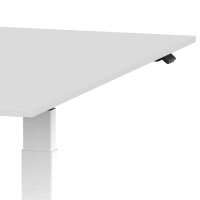 Elektrischer Schreibtisch VES1 - 150 x 75 cm 16mm Tischplatte Lichtgrau ABS Schwarz Gestell Weiss Ohne Kabeldurchlass Ohne Kabelkanal