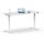 Elektrischer Schreibtisch VES1 - 150 x 75 cm 16mm Tischplatte Lichtgrau ABS Schwarz Gestell Weiss Ohne Kabeldurchlass Ohne Kabelkanal