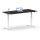 Elektrischer Schreibtisch VES1 - 150 x 80 cm 16mm Tischplatte Schwarz ABS Schwarz Gestell Weiss Ohne Kabeldurchlass Ohne Kabelkanal