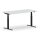Elektrischer Schreibtisch VES1 - 160 x 80 cm 16mm Tischplatte Lichtgrau ABS Weiss Gestell Schwarz Ohne Kabeldurchlass Ohne Kabelkanal
