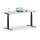 Elektrischer Schreibtisch VES1 - 160 x 80 cm 16mm Tischplatte Lichtgrau ABS Weiss Gestell Schwarz Ohne Kabeldurchlass Ohne Kabelkanal