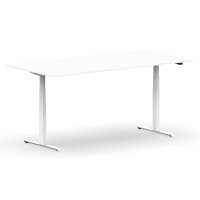 Elektrischer Schreibtisch VES1 - 180 x 75 cm 16mm Tischplatte Weiss ABS Weiss Gestell Weiss Ohne Kabeldurchlass Ohne Kabelkanal