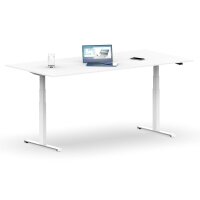 Elektrischer Schreibtisch VES1 - 180 x 75 cm 16mm Tischplatte Weiss ABS Weiss Gestell Weiss Ohne Kabeldurchlass Ohne Kabelkanal