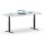 Elektrischer Schreibtisch VES1 - 180 x 75 cm 16mm Tischplatte Lichtgrau ABS Weiss Gestell Schwarz Ohne Kabeldurchlass Ohne Kabelkanal