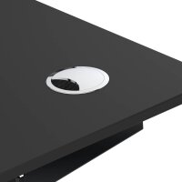 Elektrischer Schreibtisch VES1 - 180 x 90 cm 16mm Tischplatte Schwarz ABS Schwarz Gestell Weiss Ohne Kabeldurchlass Ohne Kabelkanal