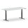 Elektrischer Schreibtisch VES1 - 200 x 75 cm 16mm Tischplatte Lichtgrau ABS Weiss Gestell Schwarz Ohne Kabeldurchlass Ohne Kabelkanal