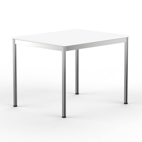 Schreibtisch Konferenztisch VST1 - 100 x 75 cm 16mm Weiss ABS Weiss Ohne Kabeldurchlass Ohne Kabelkanal