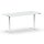 Elektrischer Schreibtisch VES1 - 200 x 100 cm 16mm Tischplatte Lichtgrau ABS Weiss Gestell Weiss Ohne Kabeldurchlass Ohne Kabelkanal