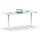 Elektrischer Schreibtisch VES1 - 200 x 100 cm 16mm Tischplatte Lichtgrau ABS Schwarz Gestell Weiss Ohne Kabeldurchlass Ohne Kabelkanal