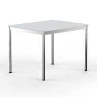 Schreibtisch Konferenztisch VST1 - 100 x 80 cm 16mm Lichtgrau ABS Weiss Ohne Kabeldurchlass Ohne Kabelkanal