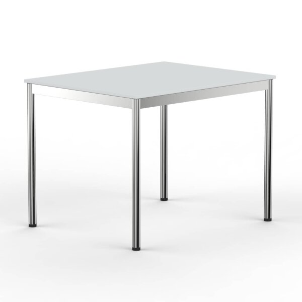 Schreibtisch Konferenztisch VST1 - 100 x 90 cm 16mm Lichtgrau ABS Lichtgrau Ohne Kabeldurchlass Ohne Kabelkanal