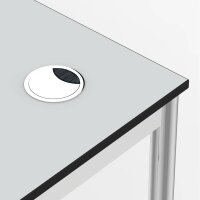 Schreibtisch Konferenztisch VST1 - 100 x 90 cm 16mm Lichtgrau ABS Lichtgrau Ohne Kabeldurchlass Ohne Kabelkanal