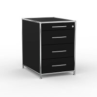 Standcontainer 05601 - 60cm - 4 Schubladen Holz Schwarz Schloss 115