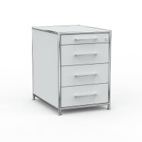 Standcontainer 05601 - 60cm - 4 Schubladen Holz Lichtgrau Schloss 050