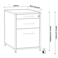 Standcontainer 05602 - 60cm - Hängeregistratur Holz Weiss Schloss 007