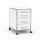 Rollcontainer 05601 - 60cm - 4 Schubladen Holz Weiss Schloss 120