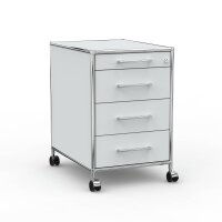 Rollcontainer 05601 - 60cm - 4 Schubladen Holz Lichtgrau Schloss 005