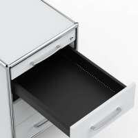 Rollcontainer 05601 - 60cm - 4 Schubladen Holz Lichtgrau Schloss 080