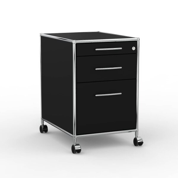 Rollcontainer 05602 - 60cm - Hängeregistratur Holz Schwarz Schloss 117