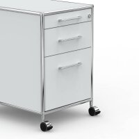 Rollcontainer 05602 - 60cm - Hängeregistratur Holz Lichtgrau Schloss 005