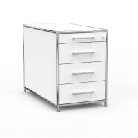 Standcontainer 05801 - 80cm - 4 Schubladen Holz Weiss Schloss 035