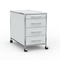Rollcontainer 05801 - 80cm - 4 Schubladen Holz Lichtgrau Schloss 110
