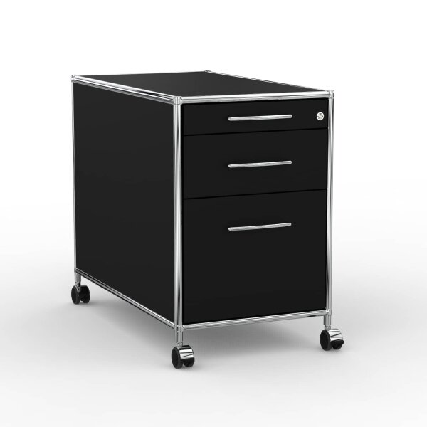 Rollcontainer 05802 - 80cm - Hängeregistratur Holz Schwarz Schloss 087