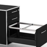 Rollcontainer 05802 - 80cm - Hängeregistratur Holz Schwarz Schloss 087