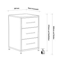 Standcontainer 05401 - 40cm - 3 Schubladen Holz Weiss