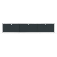 Lowboard 01003 - 3 x Klappe Metall auf Stellfüßen Graphitschwarz RAL 9011