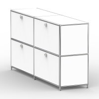 Sideboard 02002 - 4 x Klappe Metall Signalweiss RAL 9003