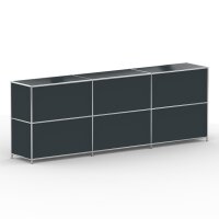 Sideboard 02003 - 6 x Klappe Metall Anthrazitgrau RAL 7016