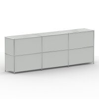 Sideboard 02003 - 6 x Klappe Metall Lichtgrau RAL 7035