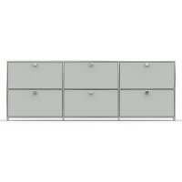 Sideboard 02003 - 6 x Klappe Metall Lichtgrau RAL 7035